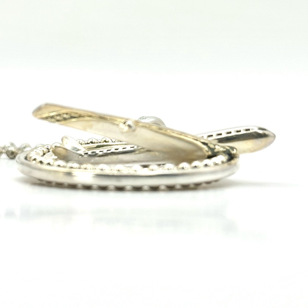 Lagos Caviar Sterling Silver 925 Airplane Pendant Necklace RARE - Picture 6 of 10